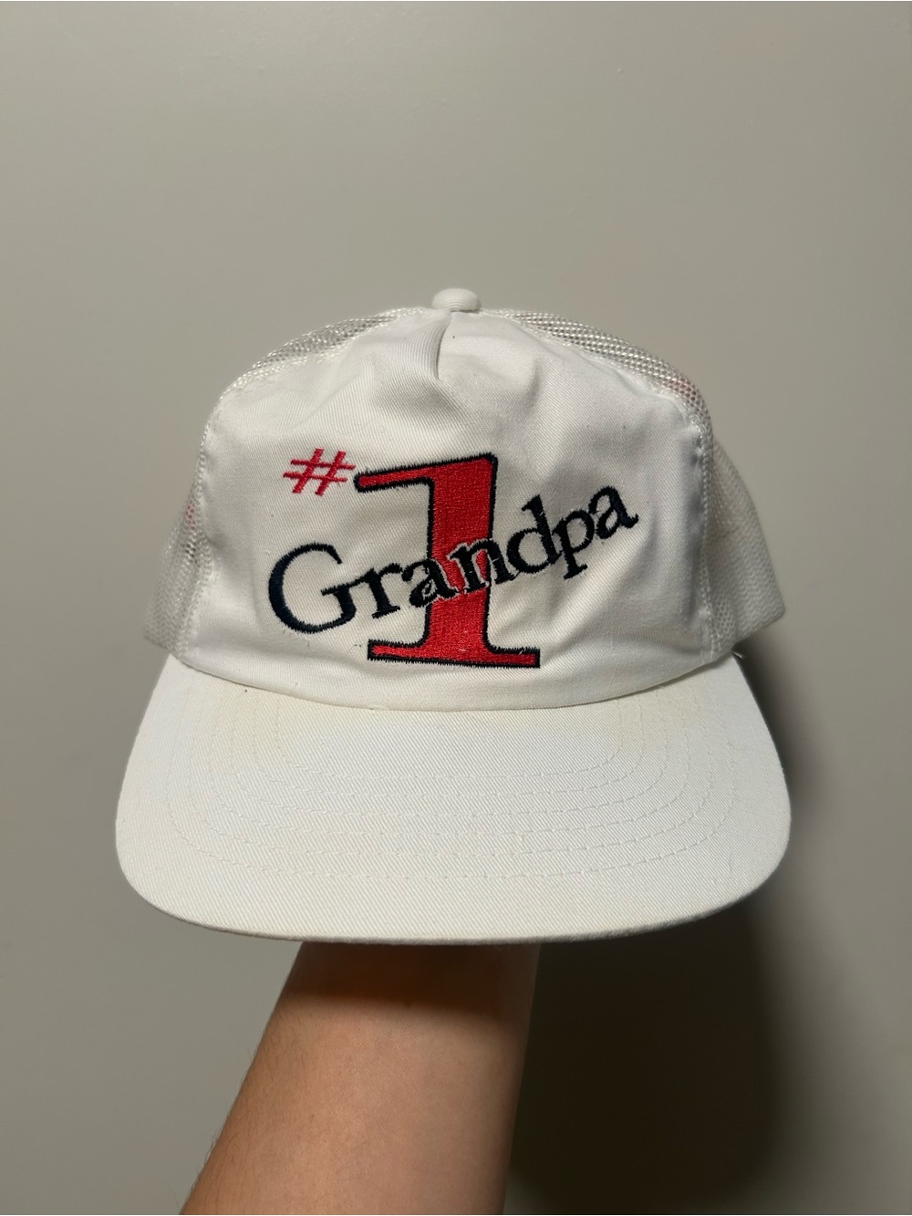 RESTORED VINTAGE 90s #1 GRANDPA TRUCKER HAT